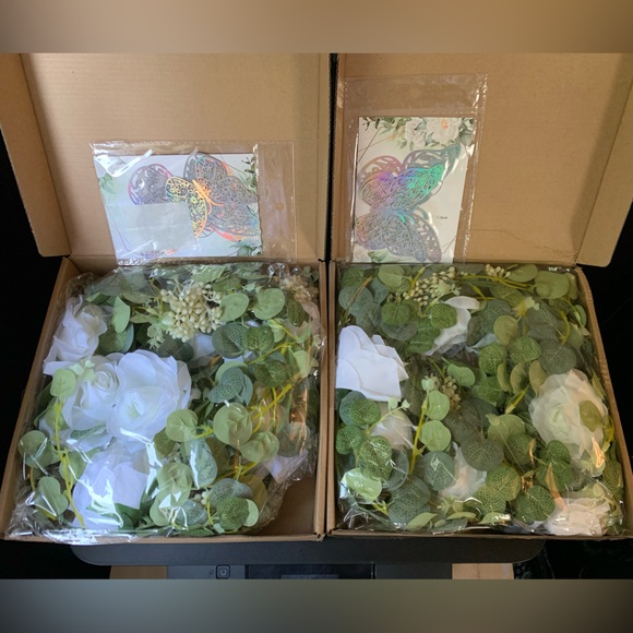 Elegant White Floral Table Runner with Butterflies 6 foot long.NWT - Picture 10 of 16